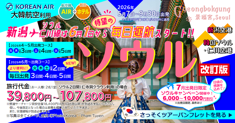 新潟トラベルソウル2～5日間